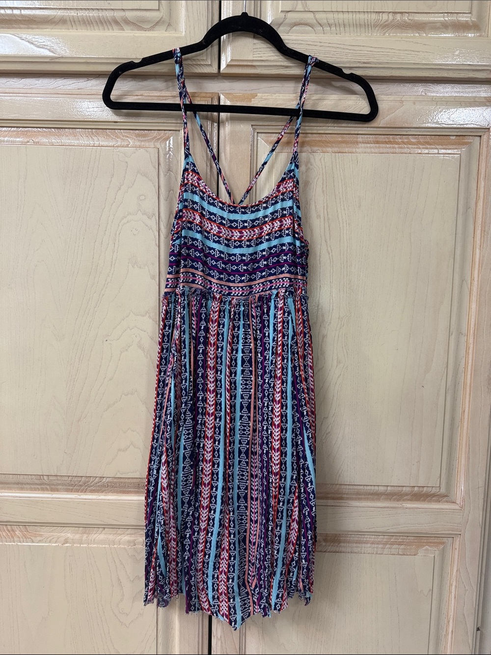 Altar'd State Navy, Red & Light Blue Striped Printed Sundress